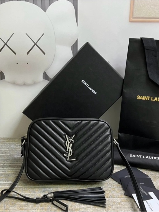 Saint Laurent💕 Handbags - Saint Laurent Black Chevron Quilted Leather Camera Crossbody